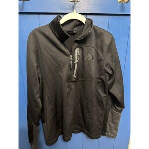 The North Face Mens Quarter Zip Fleece Pullover Black Size S